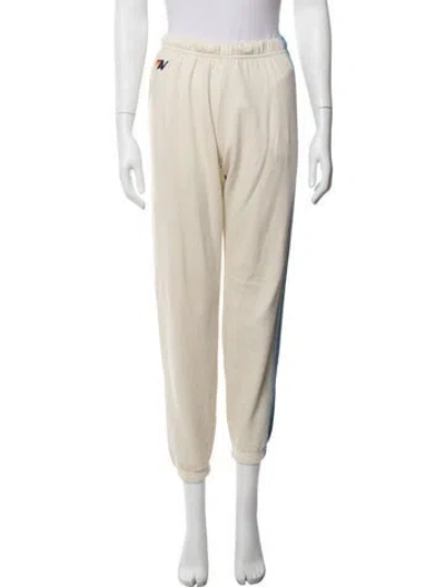 Pre-owned Aviator Nation Embroidered Accent Sweatpants In Neutrals