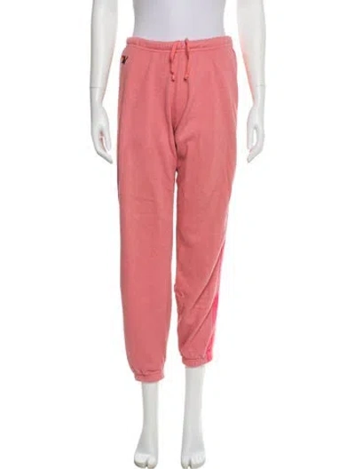 Pre-owned Aviator Nation Embroidered Accent Sweatpants In Pink