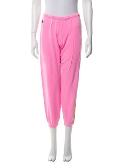 Pre-owned Aviator Nation Embroidered Accent Sweatpants In Pink
