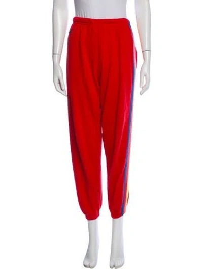 Pre-owned Aviator Nation Embroidered Accent Sweatpants In Pink
