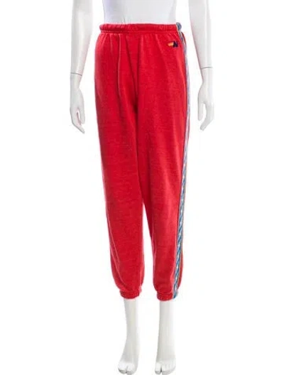 Pre-owned Aviator Nation Embroidered Accent Sweatpants In Pink