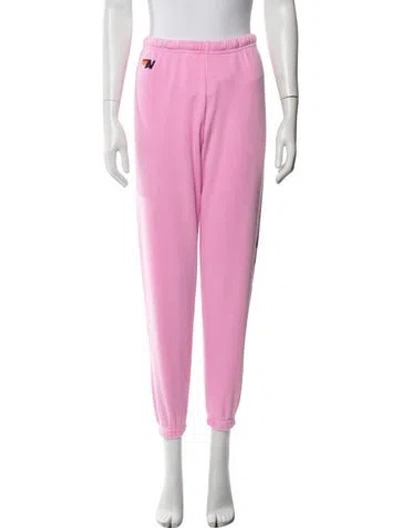 Pre-owned Aviator Nation Embroidered Accent Sweatpants In Pink