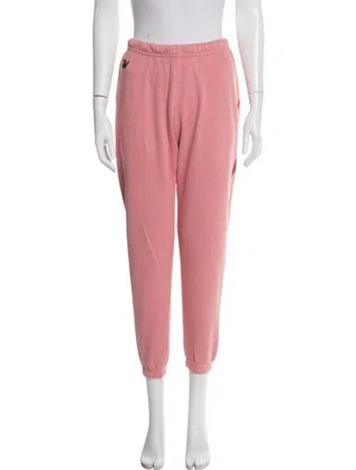 Pre-owned Aviator Nation Embroidered Accent Sweatpants In Pink