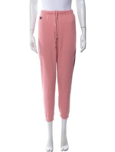 Pre-owned Aviator Nation Embroidered Accent Sweatpants In Pink