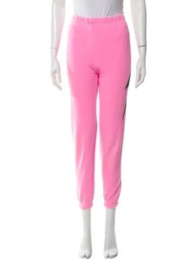 Pre-owned Aviator Nation Embroidered Accent Sweatpants In Pink