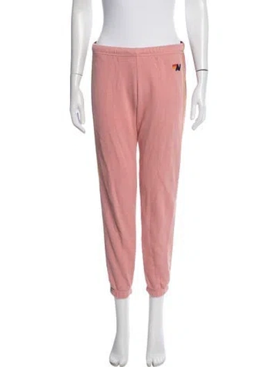 Pre-owned Aviator Nation Embroidered Accent Sweatpants In Pink