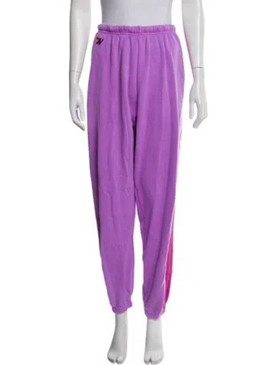 Pre-owned Aviator Nation Embroidered Accent Sweatpants In Purple