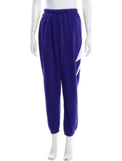 Pre-owned Aviator Nation Embroidered Accent Sweatpants In Purple