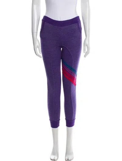 Pre-owned Aviator Nation Embroidered Accent Sweatpants In Purple