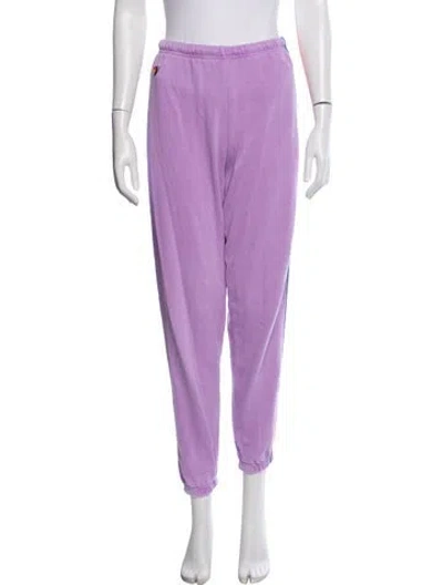 Pre-owned Aviator Nation Embroidered Accent Sweatpants In Purple