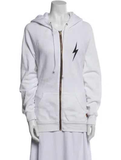 Pre-owned Aviator Nation Embroidered Accent Sweatpants In White