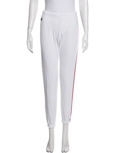 Pre-owned Aviator Nation Embroidered Accent Sweatpants In White