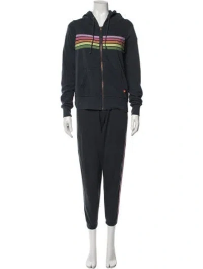 Pre-owned Aviator Nation Embroidered Accent Tracksuit In Gray