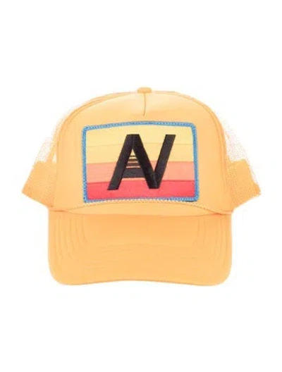 Pre-owned Aviator Nation Embroidered Adjustable Baseball Hat In Yellow