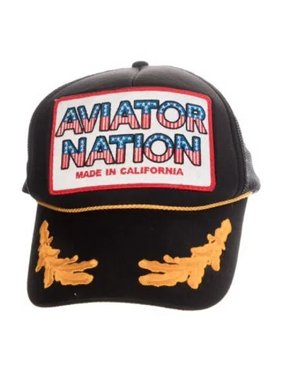 Pre-owned Aviator Nation Embroidered Baseball Cap In Black