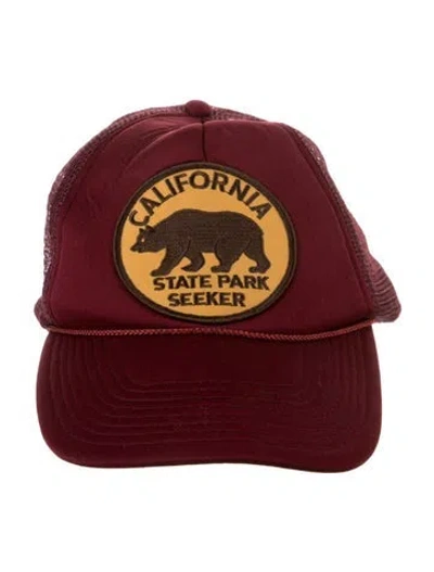 Pre-owned Aviator Nation Embroidered Baseball Cap In Burgundy