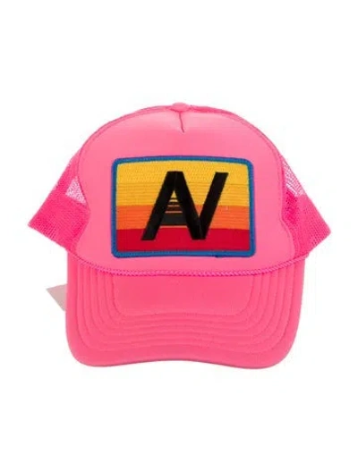 Pre-owned Aviator Nation Embroidered Baseball Cap In Pink