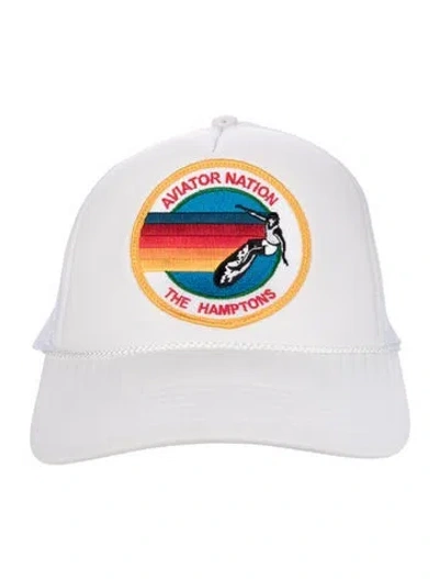 Pre-owned Aviator Nation Embroidered Baseball Hat In White