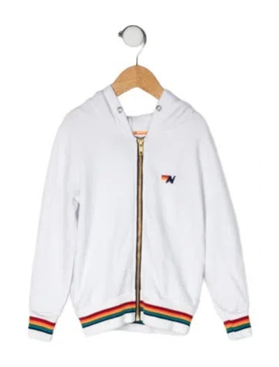 Pre-owned Aviator Nation Babies' Embroidered Casual Jacket In White