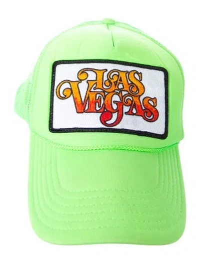 Pre-owned Aviator Nation Embroidered Neon Baseball Cap In Green