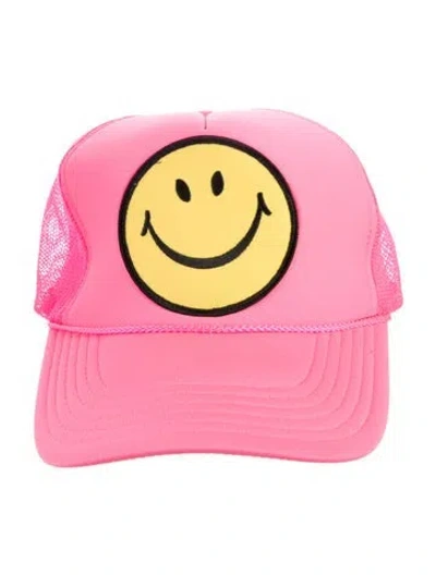 Pre-owned Aviator Nation Embroidered Neon Baseball Cap In Pink