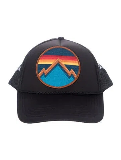 Pre-owned Aviator Nation Embroidered Trucker Hat In Black