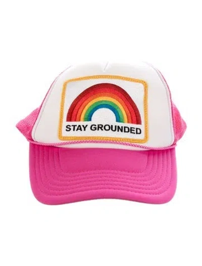 Pre-owned Aviator Nation Embroidered Trucker Hat In Pink