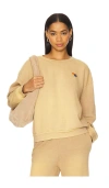 Aviator Nation Essential Relaxed Crew Sweatshirt In Faded Tan