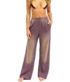 Aviator Nation Essential Wide Leg Pocket Sweatpants In Faded Mocha In Purple