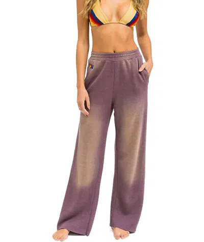 Aviator Nation Essential Wide Leg Pocket Sweatpants In Faded Mocha In Purple