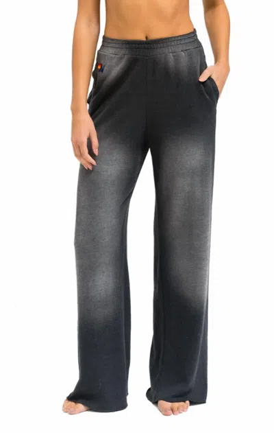 Aviator Nation Essential Wide Leg Sweatpant In Faded Smoke In Gray