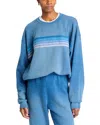 Aviator Nation Five Striped Sweatshirt In Faded Water