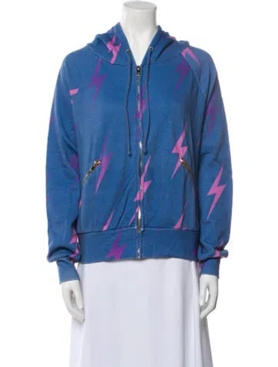 Pre-owned Aviator Nation Floral Print Jacket In Blue