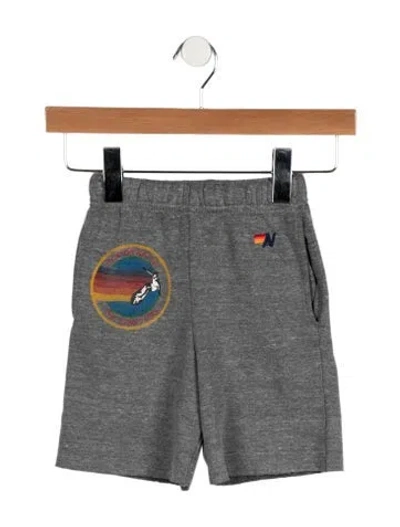 Pre-owned Aviator Nation Babies' Girls Graphic Sweatpants In Grey