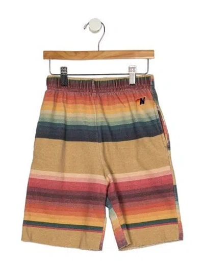 Pre-owned Aviator Nation Kids' Girls Pattern Printed Slit Pocket Shorts In Neutrals