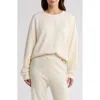 Aviator Nation Glitter Heart Crewneck Sweatshirt In Vintage White/silver