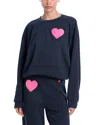 Aviator Nation Glitter Heart Sweatshirt In Charcoal/pink