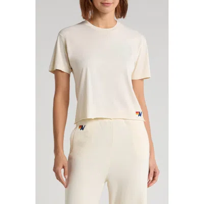 Aviator Nation Glitter Heart T-shirt In White