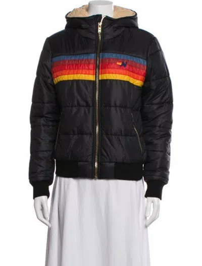 Pre-owned Aviator Nation Graphic Print Bomber Jacket In Black