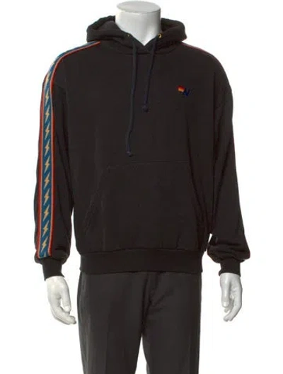 Pre-owned Aviator Nation Graphic Print Crew Neck Hoodie In Black