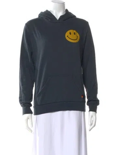 Pre-owned Aviator Nation Graphic Print Crew Neck Hoodie In Blue