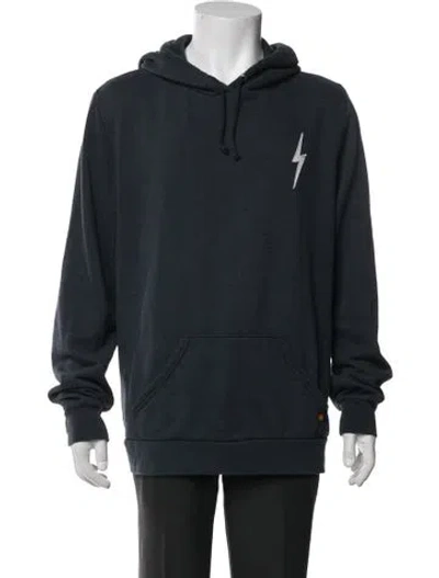 Pre-owned Aviator Nation Graphic Print Crew Neck Hoodie In Blue