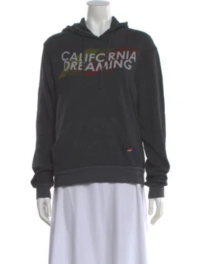 Pre-owned Aviator Nation Graphic Print Crew Neck Hoodie In Gray