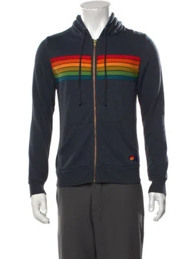 Pre-owned Aviator Nation Graphic Print Crew Neck Hoodie In Grey