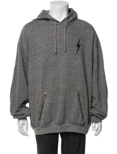 Pre-owned Aviator Nation Graphic Print Crew Neck Hoodie In Grey