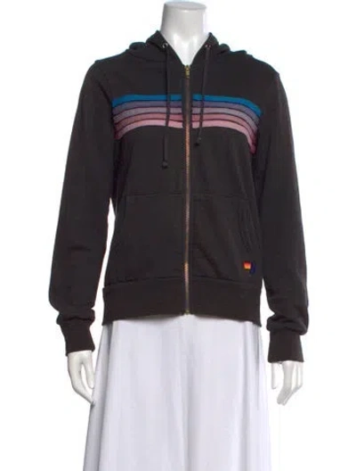 Pre-owned Aviator Nation Graphic Print Crew Neck Hoodie In Multi