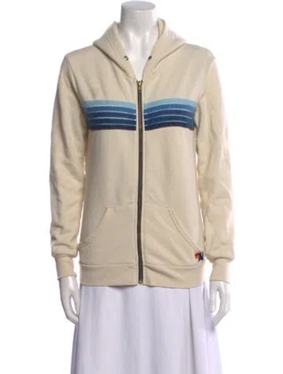 Pre-owned Aviator Nation Graphic Print Crew Neck Hoodie In Neutral