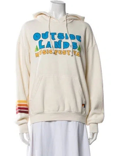 Pre-owned Aviator Nation Graphic Print Crew Neck Hoodie In Neutral