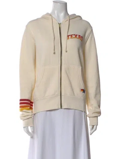 Pre-owned Aviator Nation Graphic Print Crew Neck Hoodie In Neutral