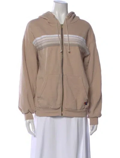 Pre-owned Aviator Nation Graphic Print Crew Neck Hoodie In Neutral
